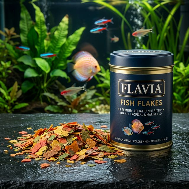 Flavia Fish Flakes Advertisement